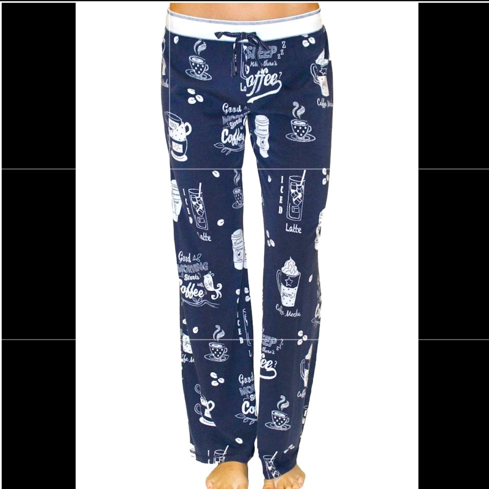 NWT PJ Salvage coffee time womens navy pants size XL
